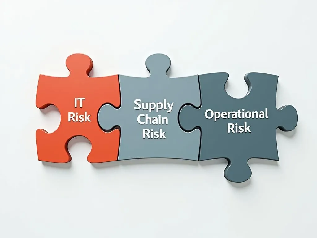 Risk puzzle pieces containing IT Risk, Supply Chain Risk and Operational Risk