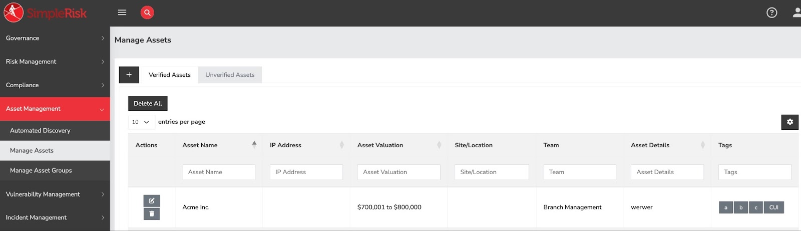 Asset management