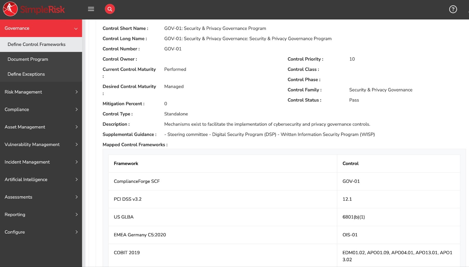 SCF mapping multiple frameworks to a single ISO 27001 control